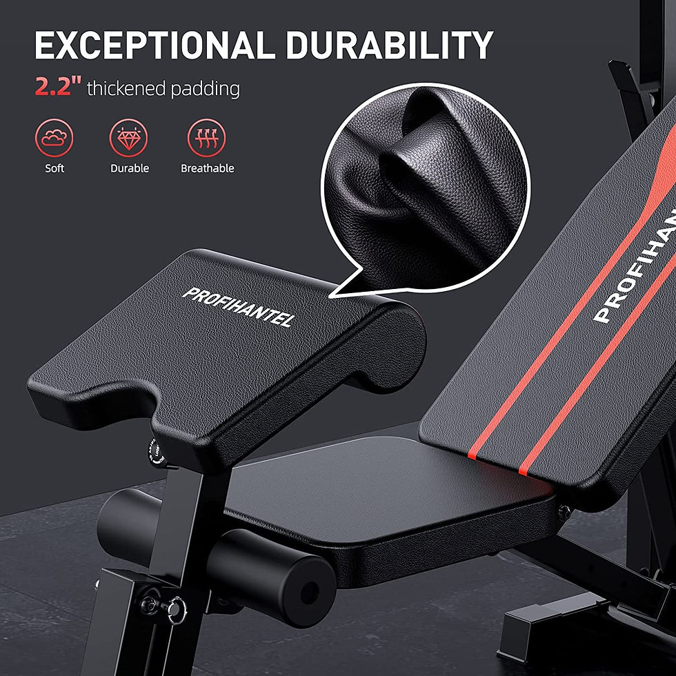 Thumbnail: Profihantel adjustable Olympic workout weight bench.