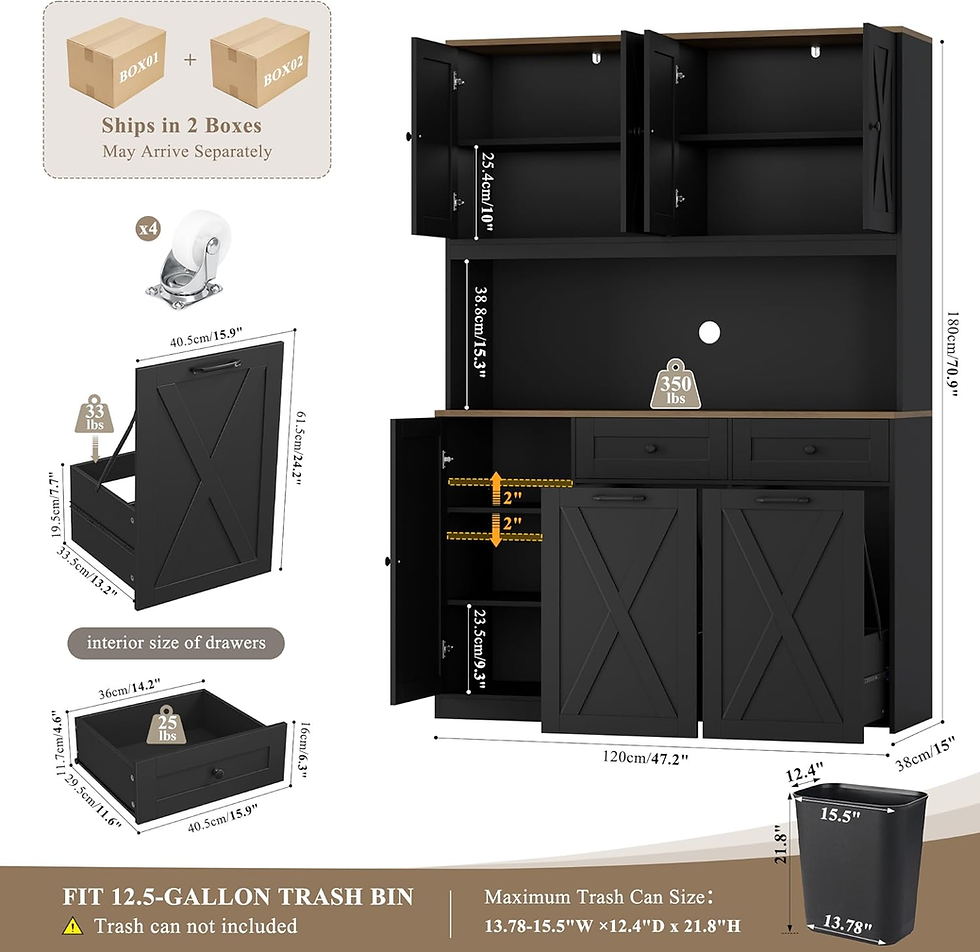 Thumbnail: HOSTACK 71in tall Kitchen Pantry in black