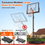 Thumbnail: Yohood gray 10ft adjustable indoor/outdoor basketball hoop