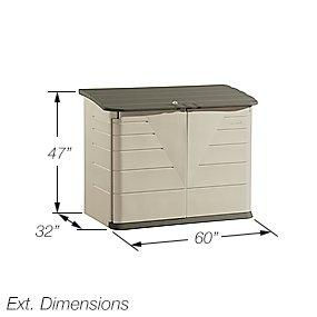 Thumbnail: Rubbermaid FG3747SWOLVSS 2ft. 8in. x 5ft. Large Horizontal Storage Shed