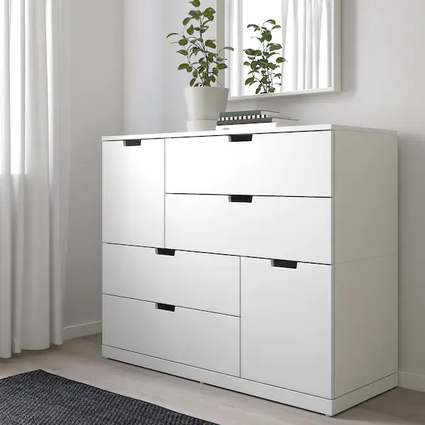 Thumbnail: IKEA Nordli 6 drawer dresser white 47 1/4in wide x 39in high