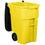 Thumbnail: Rubbermaid FG9W2700YEL 50 Gallon Yellow Wheeled rectangular trash can with