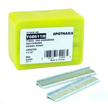Spotnails T-Nail .086 hardened galvanized chisel point 11/16in T08611H