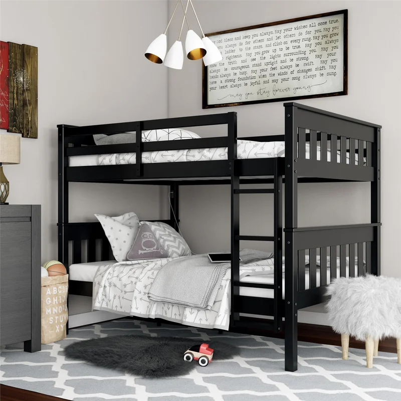 AlmedaCheatham black Kids Full Over Full Bunk Bed Conspec Limited Berm