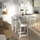 Thumbnail: IKEA Nordviken bar stool with backrest in white 24 3/8in