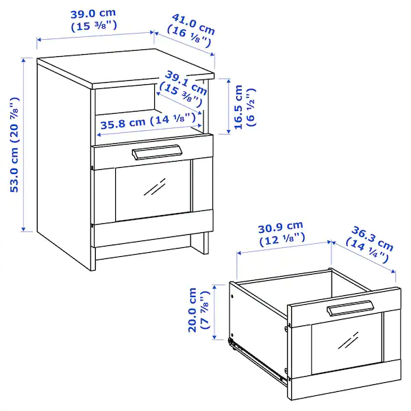 Thumbnail: IKEA Brimnes white nightstand