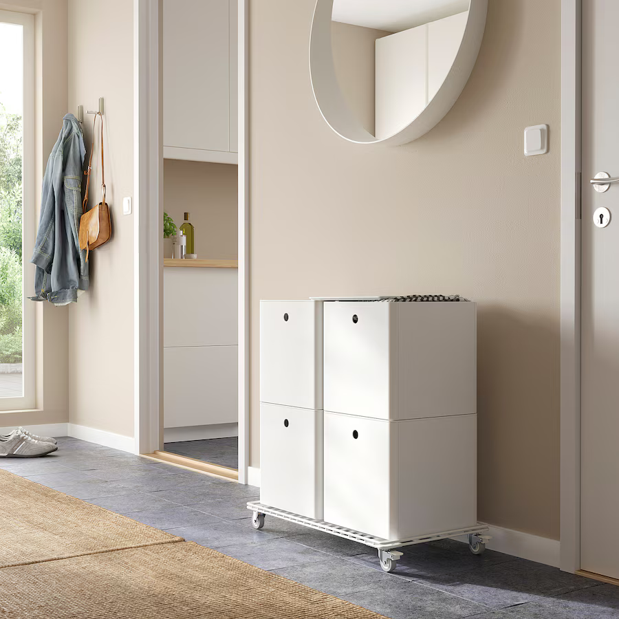Thumbnail: IKEA Kuggis white storage box 12 1/2in x 12 1/2in x 12 1/2in with lid