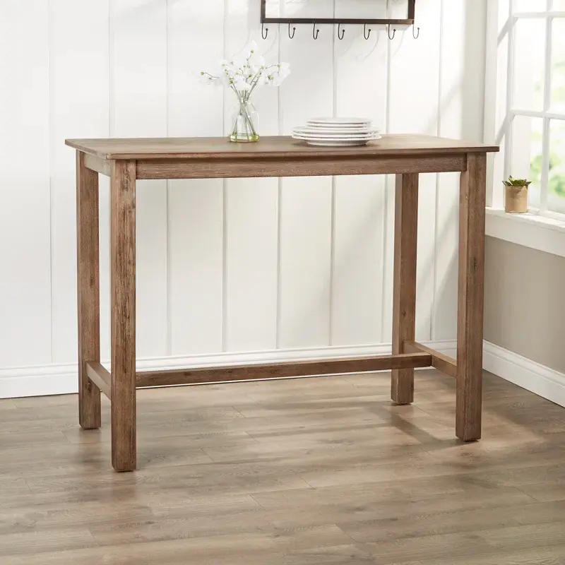 Thumbnail: Lorraine Solid Wood Dining Table in Barnwood wirebrush finish