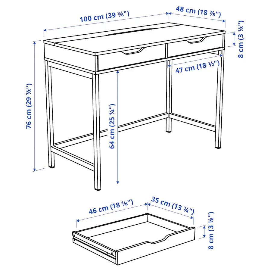 Thumbnail: IKEA Alex white desk 39in wide