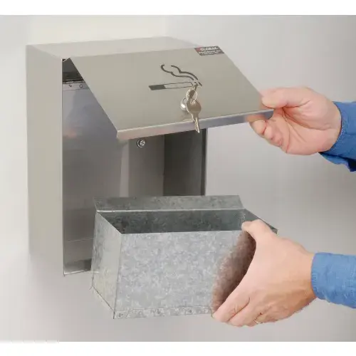 Thumbnail: Global Industrial Stainless Steel Wall Mount Outdoor Ashtray