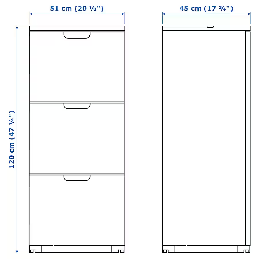 Thumbnail: IKEA Galant upright file cabinet white stained oak
