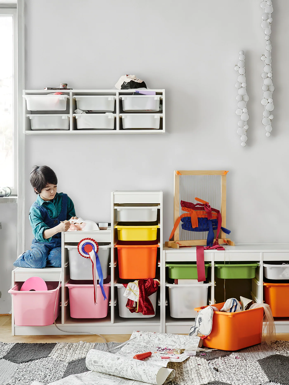 Thumbnail: IKEA Trofast white stepped storage unit