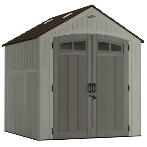Craftsman CMRXRSSC7750 7ft x 7ft Resin storage shed with gable roof
