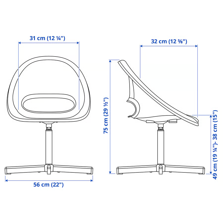 Thumbnail: IKEA Loberget/Sibben child's white desk chair