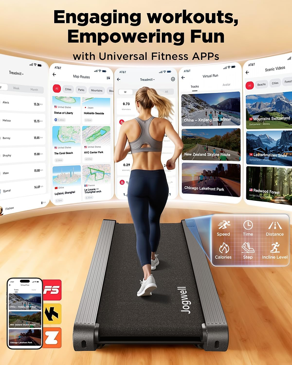 Thumbnail: Jogwell Ares 11 Ultra Black walking pad with 12% incline