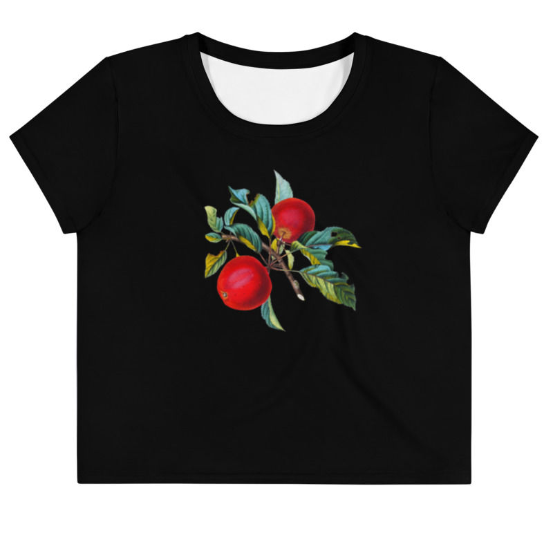 Thumbnail: éanè Exclusive - Womens French Apple with Leaves Cropped Tee