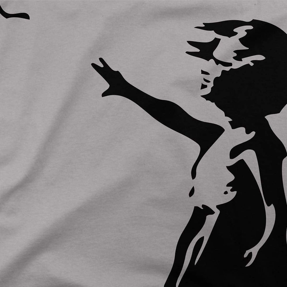 Thumbnail: Women's Banksy the Girl With a Red Balloon Artwork T-Shirt