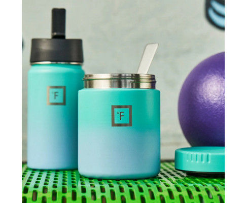 Iron Flask Food Jar, Sky, 13.5oz/400ml,100% Leak Proof Lid, Double-walled Vacuum Insulation,400ml Capacity