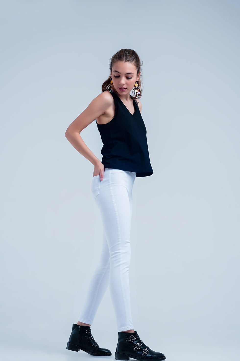 Thumbnail: Women's White Jeggings With Back Pockets