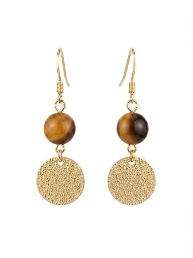 Boucles d’Oreilles Oeil de Tigre Rond – Protection, Confiance & Énergie