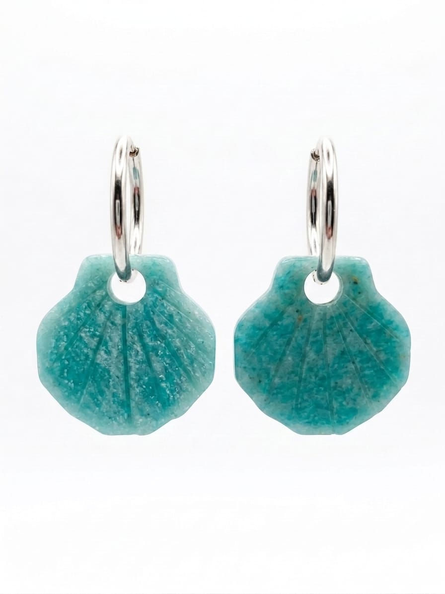 Créoles Coquillages en pierre naturelle – Amazonite