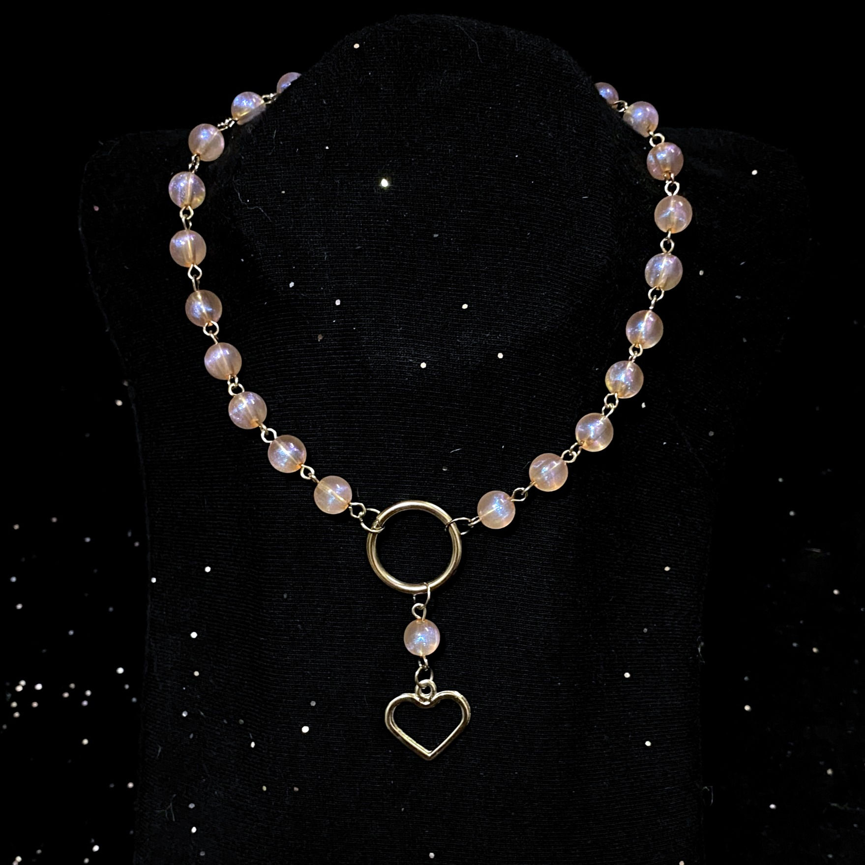 collar cuore rosa