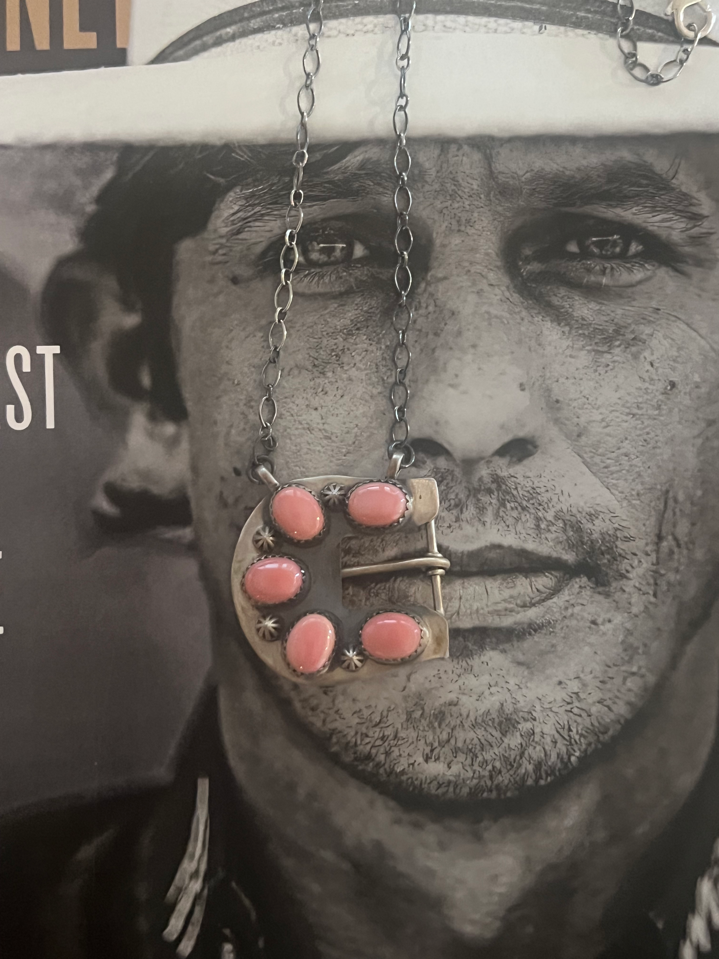 Pink Conch Buckle Necklace