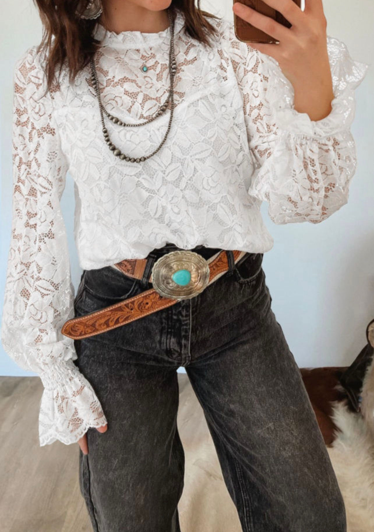 White Lacey Long Sleeve 