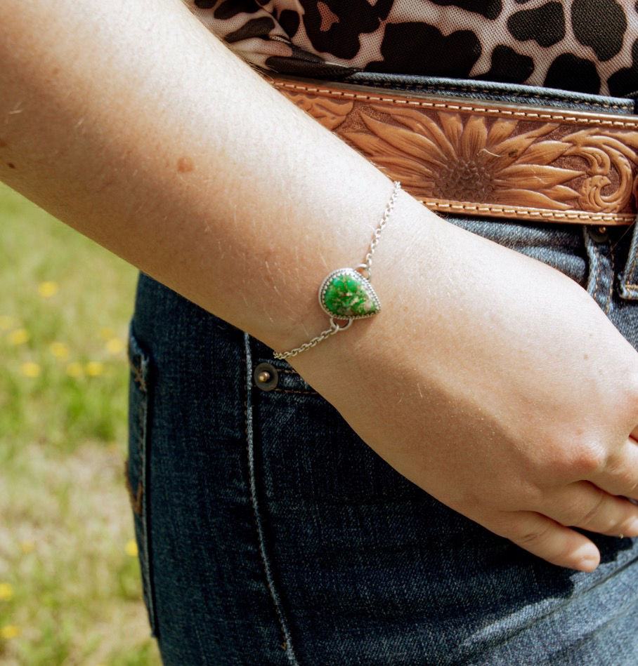 Emerald Valley Stone and Sterling Bracelet