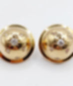 Boucles d'oreilles rondes en or, diamant en forme d'étoile, Épingle antique or rose 18k, années 1900.