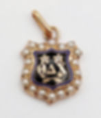 Pendentif doré ΟΔΧ avec perles et pierres précieuses, symbole ancien, bijoux classiques