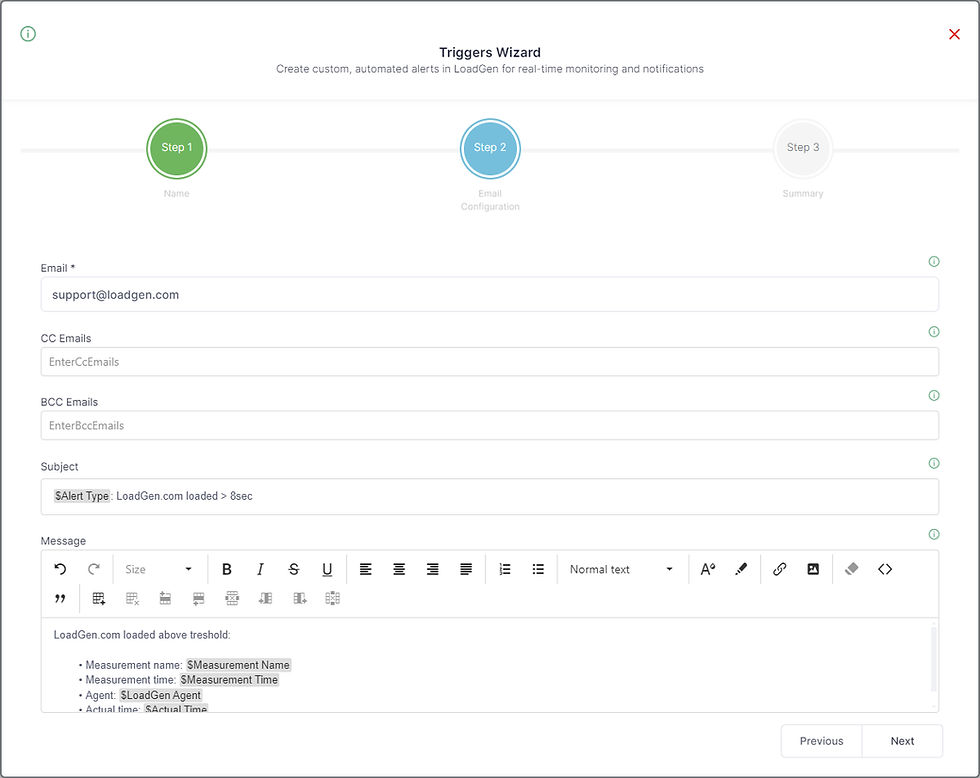 LoadGen Alert Trigger