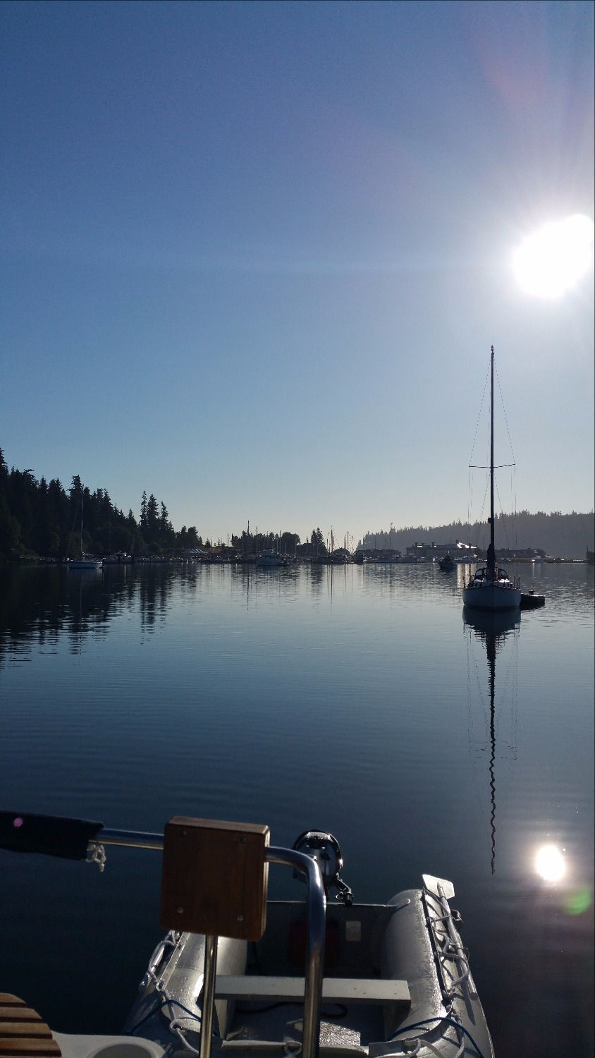 Dinghy tied to boat - this is a good thing!