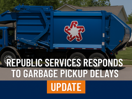 Republic services truck on the road