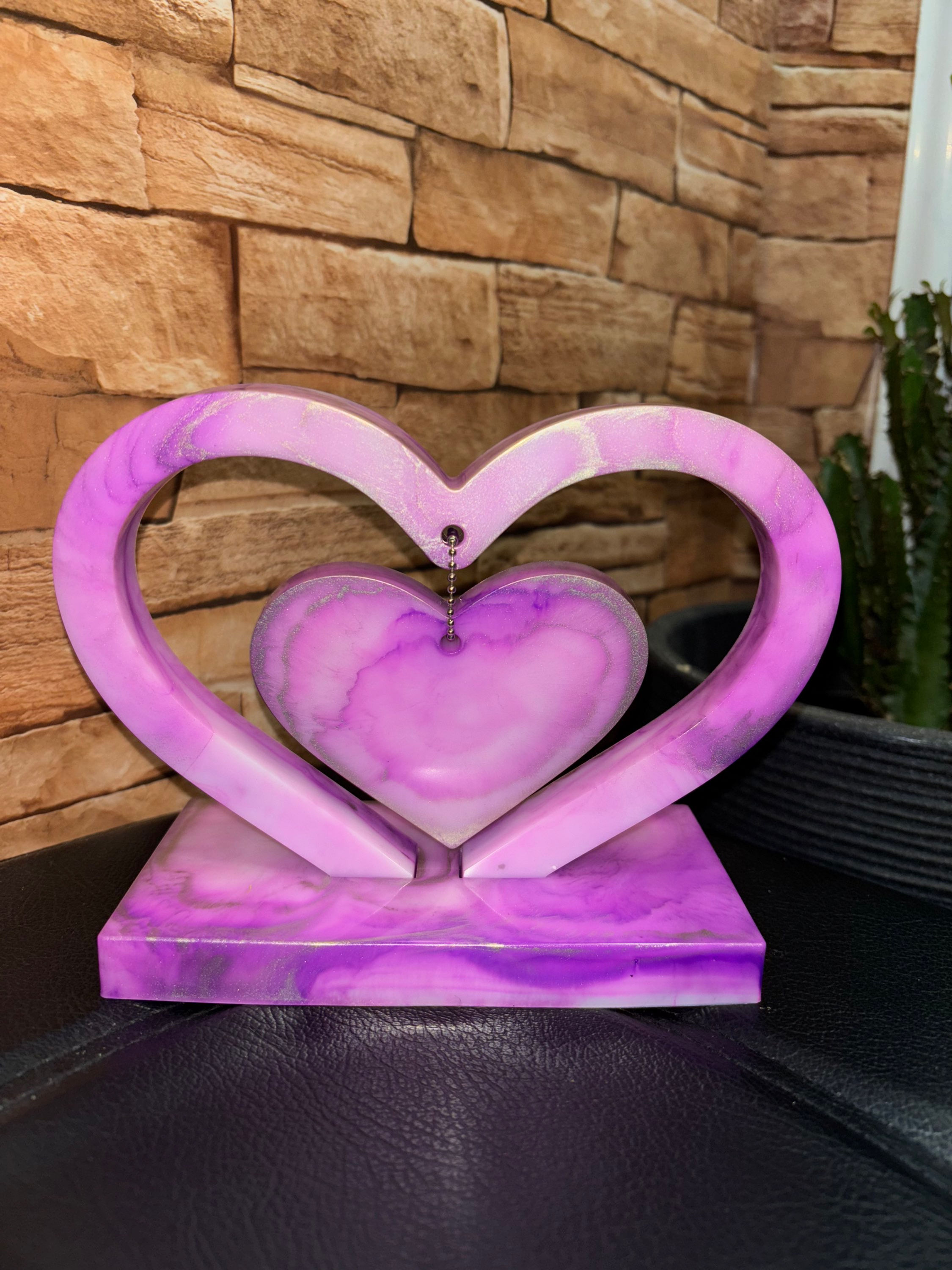 CŒUR SUSPENDU PURPLE SILVER