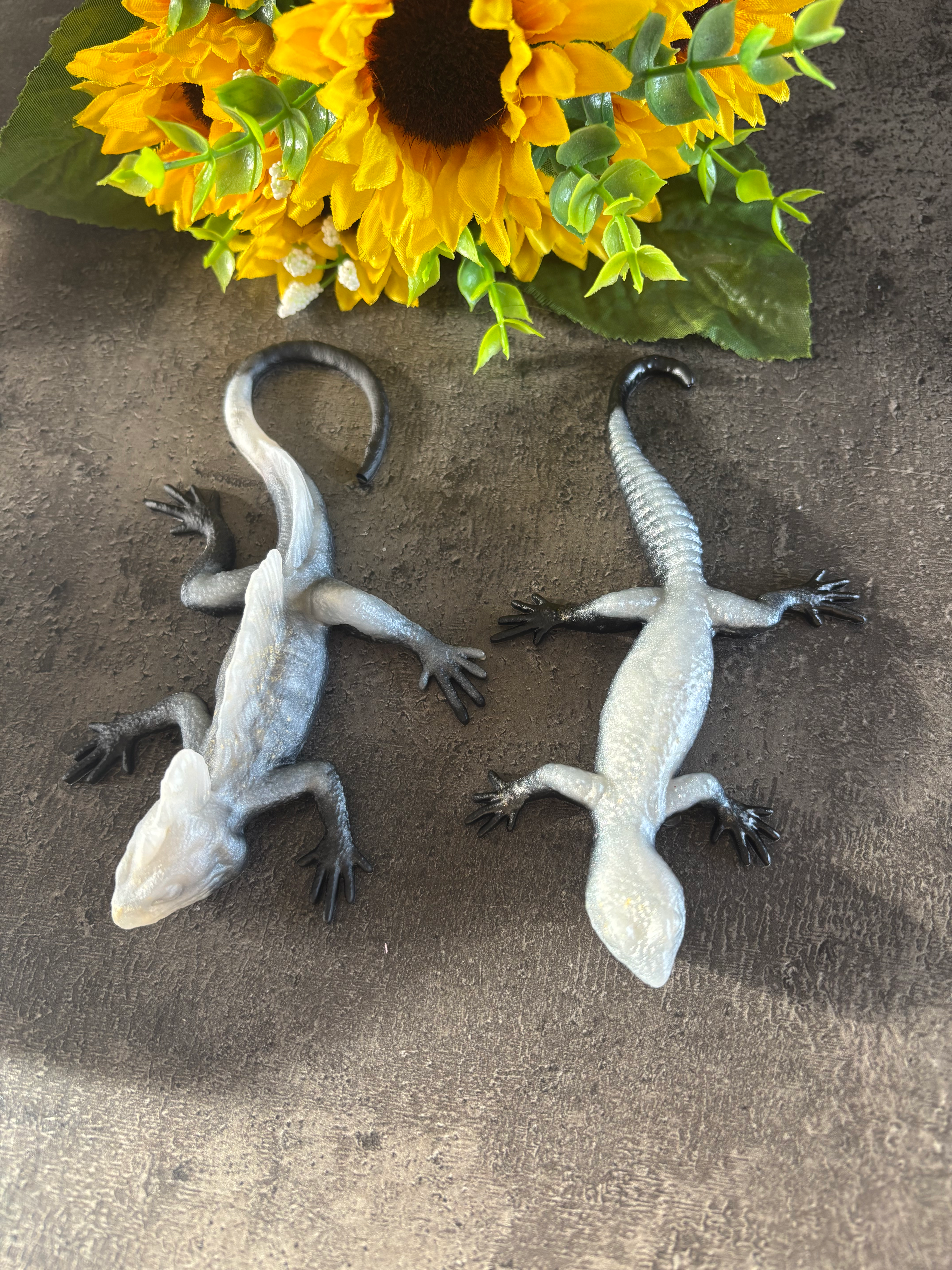 LOT 2 LÉZARDS 🦎 NOIR BLANC OR