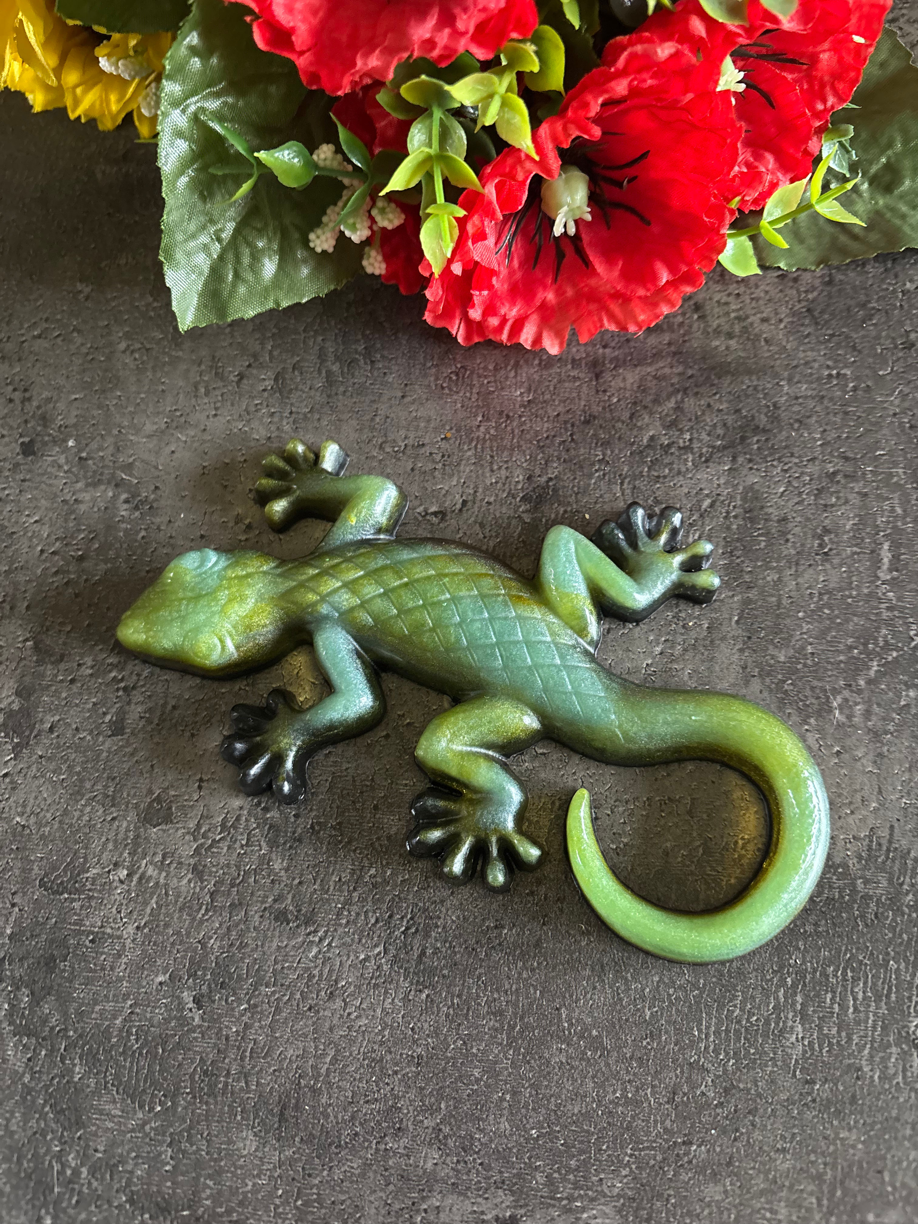 GECKO 🦎 BLEU VERT NOIR