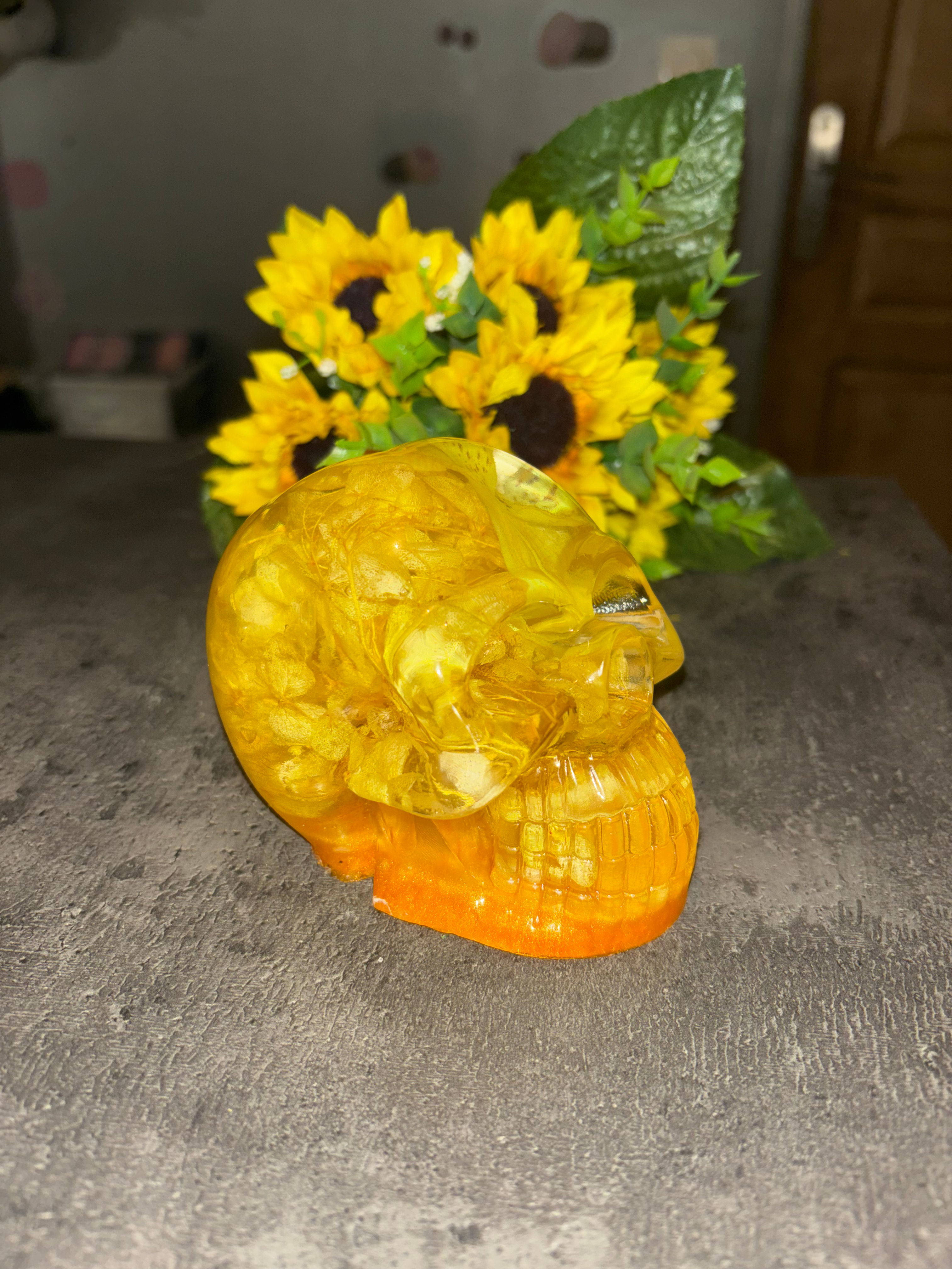 SKULL ORCHIDÉE & HORTENSIAS JAUNES