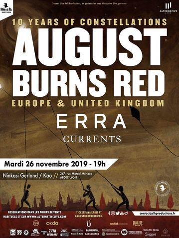 AUGUST BURNS RED à Lyon le 26 novembre !