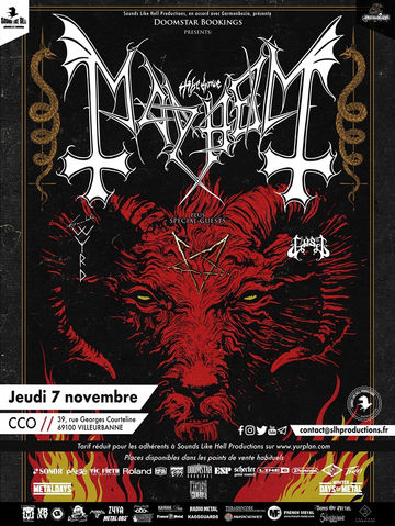 MAYHEM à Lyon le 7 novembre