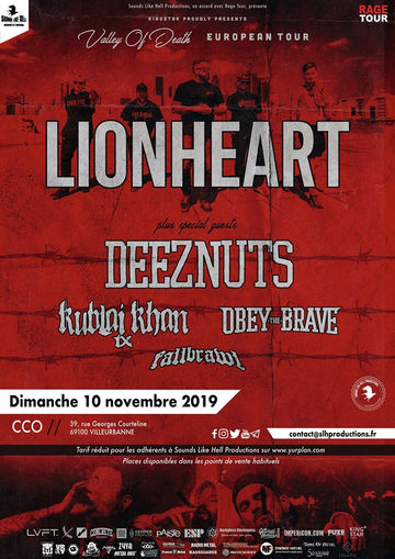 LIONHEART à Lyon le 10 novembre