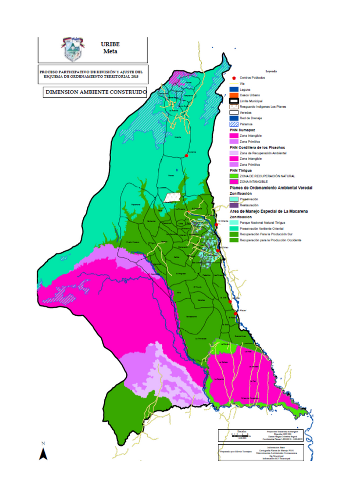 mapa de uribe meta