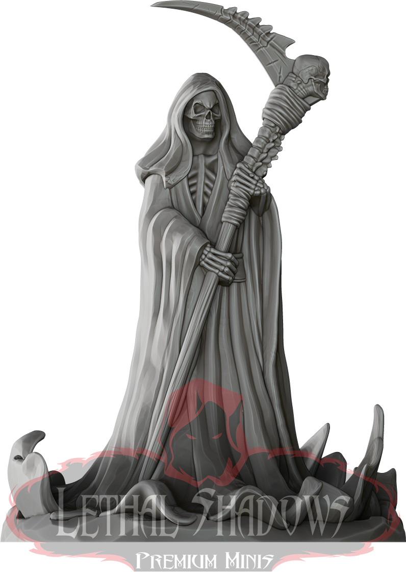 Render of Grim Reaper a Skeletal figure with scythe