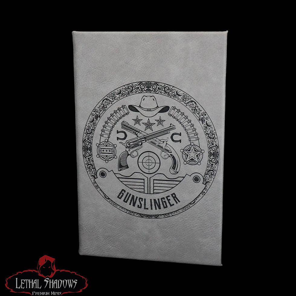 Gunslinger Dice Set, gray felt box