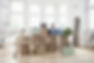 Boxes packed up in a lounge