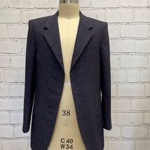 Navy Blue Suit Jacket with White Flecks.  Built For/Cut By: Marvin Schlichting - Felsen Tailors.  Designed By: Joseph La Corte for "Fellow Travelers".