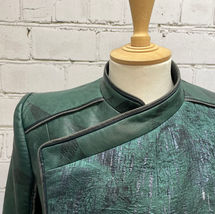 Green Leather Coat.  Built For/Cut By: Marvin Schlichting - Felsen Tailors.  Designed By: Bernadette Croft for "Star Trek - Strange New Worlds".