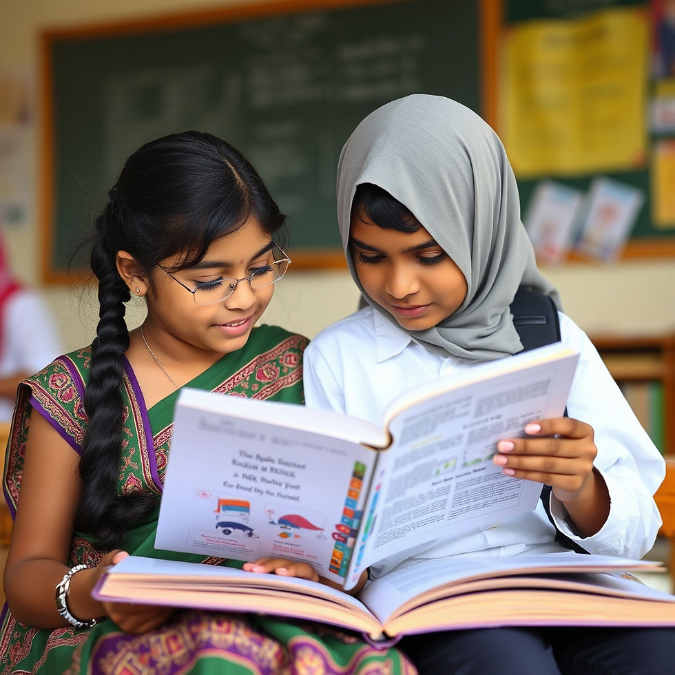 indian girl student junior and seniro reading book in school_.jpg