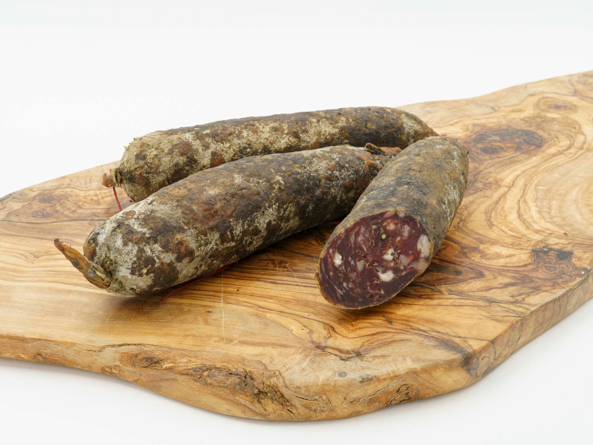 Saucisson de sanglier Corse artisanal fumé au bois de châtaignier