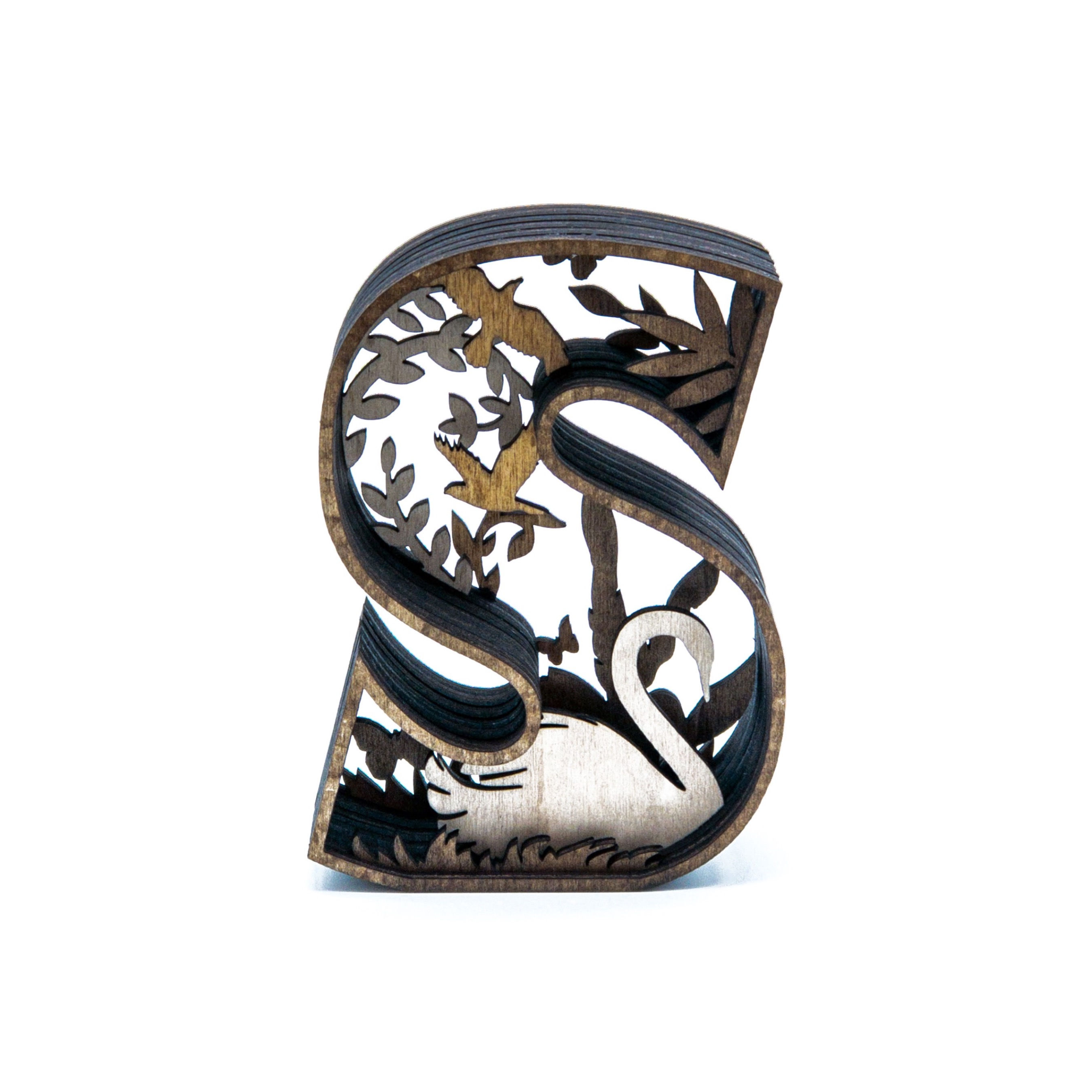 Letter S - Multilayered Wood